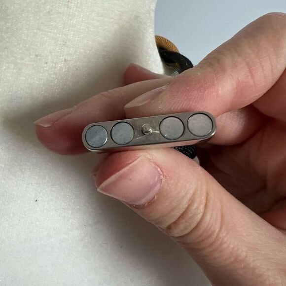 Relex Black, Gold, and Silver Braided Metallic Magnetic Clasp Statement Necklace - Picture 4 of 6